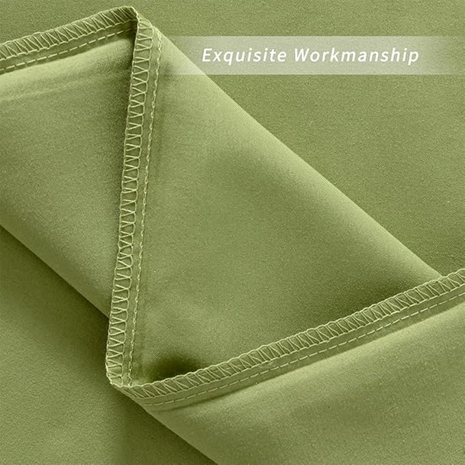 2 Pack Microfiber Zipper Pillowcases, Soft Comfortable Not Shrink Olive Green Pillow Case, Standard Pillow Cases Set of 2 (20x26 Inches)