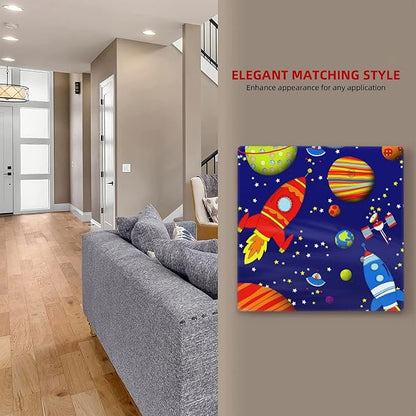 Space Astronaut Double Blank Switch Wall Plate Cover Outlets Decorative 2-Gang for Electrical Boys Kids Room Bathroom Bedroom Home Kitchen Two Receptacle Polycarbonate Power Gear 4.5" x 4.6"