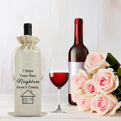 Novelty Housewarming Wine Bags Funny Joking New Home Wine Gift Bag Humorous Congratulations Moving House Warming Gift for Friends Housewarming Party Decorations New Home Gift Unique House Warming Gift