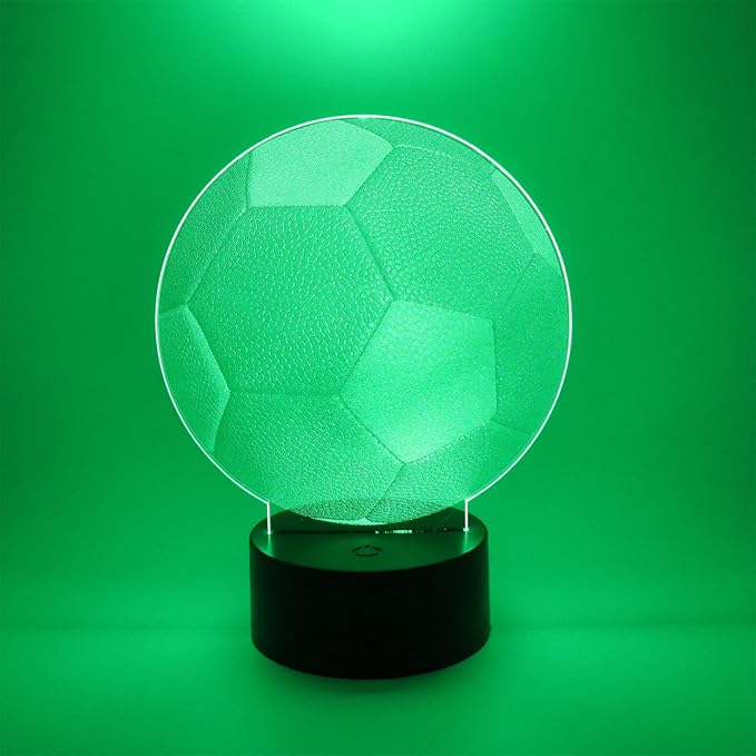 3D Optical Illusion Night Light Bedroom Home Office Decoration 7 Colors Changing Touch Control Birthday Christmas Gifts (Soccer Shape)