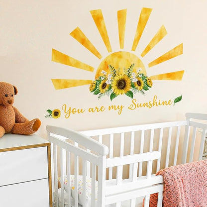 Sunflower Wall Decals - Stylish Sun and Flower Stickers for Home Decor (Set of 2)