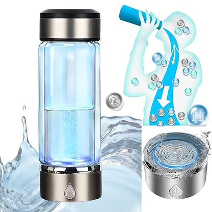 2 Layer Level Up Dydrogen Water Bottle 3Min Quick Electrolysis Hydrogen Water Bottle Generator with SPE PEM Technology Portable Ion Bottles Hydrogen Water Ionizer for Daily Drinking