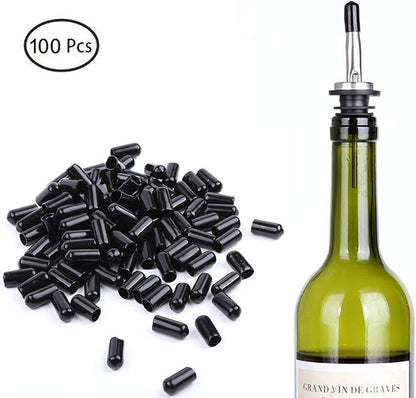 100 Pcs Pourers Dust Covers Olive Oil Liquor Bottle Pour Spout Cover Rubber Caps (Not Include the Spout)