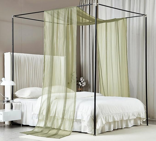 Akiky Bed Canopy Curtains Sage Green Sheer Canopies Bed Drapes Sheer Scarf Valance 1 Canopy Panel Twin Size Bed Scarf Valance Home décor