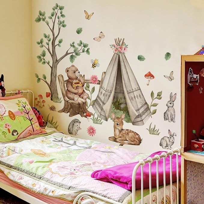 DIY Wooden Animal Shaped Stickers for Kids Room, Home Decor, Wall Decor