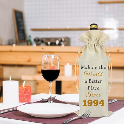 1994 30th Birthday Gift for Women Men Wine Bag 30 Year Old Party Reusable Decorations Wine Bottle Bag Happy 30th Birthday Gift Idea for Mom Dad Husband Wife Daughter Sister Aunt Friends BFF Coworkers