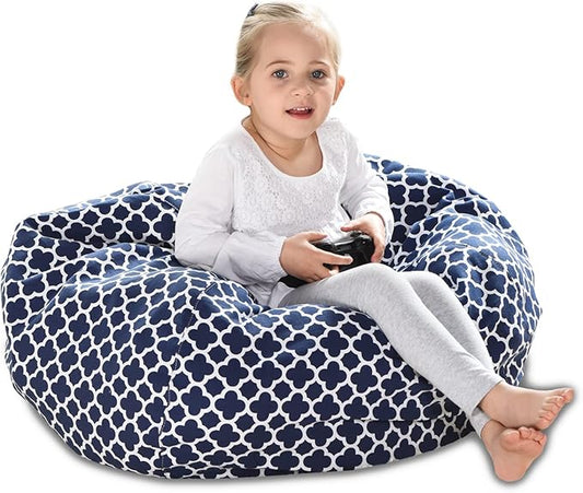 YuppieLife Kids Animal Storage Bean Bag Cover Extra Large stuff'n Sit（Just Cover, No Filling）|Toy Organizer|Carrying Handle|Available for Kids and Teenager|Cuddle Chair（38“,Leaf Clover）