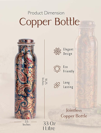 100% Copper Water Bottle, 1 Liter Water Bottle, Copper Water Bottle For Drinking, Copper Bottle, Water Bottles, Water Storage, Drinking Water Bottles, Water Bottles For Women, Water Bottles For Men