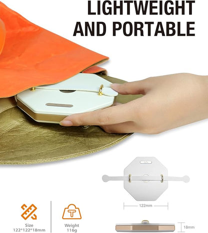 Battery Operated Lamp with Handle, Rotating Folding Lamp, Polychrome Portable Light, Folding Paper Lantern for Home, Office, Living Room