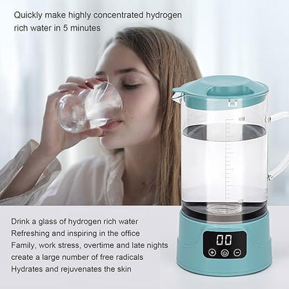 1.5L Hydrogen Water Pitcher, Portable Hydrogen Water Bottle Generator for SPE, PEM Technology, Balanced Purified Water Levels, 1000-1500 PPD, Hydrogen Water Generator for Home