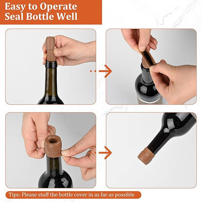 12 Pcs YiRayon Wine Bottle Stopper Reusable Silicone Unbreakable Sealed Wine Stopper Wine Corks Beverages Beer Champagne Red Wine Bottle Covers to Keep Wine Fresh