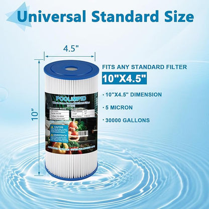 10" x 4.5" Whole House Water Filter, Compatible with GE FXHSC, GXWH40L, GXWH35F, Culligan R50-BBSA, American Plumber W50PEHD, W10-PR, 5 Micron, High Flow Sediment Filters,2 Pack