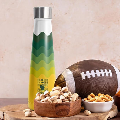 16oz Green Bay New Cola Bottle Insulated Water Bottle Stainless Steel Thermos Cup, Reusable Water Bottles Leak Proof Metal Sports Water Bottle