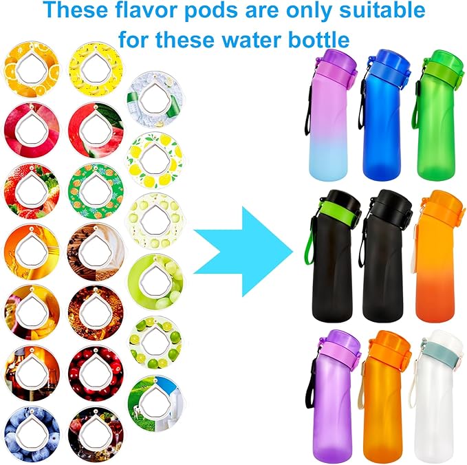 16 PCS Flavour Pods for Air Water Bottle,Fruity Scented Flavor Pods for Air Drink Bottle with Fruit Fragrance Accessories Water Cup 0 Sugar Flavours Fruit Taste Pods (16 Flavor Pods)