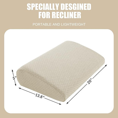 BALAPET Memory Foam Lumbar Support Pillow for Recliner Chair, Extra Large Back Support Cushion for Elderly, Supportive Lumbar Support Pillow, Thick Backrest for Home Reading, 20x14x5, Khaki