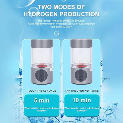 2024 New 230ml Hydro Health Water Bottle, 5 Minute 2000ppb 10 Minute 5000ppb Hydro Health Water Bottle, High Efficiency Portable Hydrogen Water Generator for Gem Home