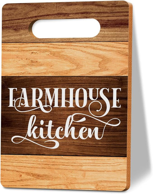 Farmhouse Kitchen Rules Cutting Board Gifts, Wood Cutting Boards for Kitchen, House Warming Gifts New Home, Kitchen Wall Art, Christmas Birthday Gifts for Women Mom Grandma 8 x 12 Inch