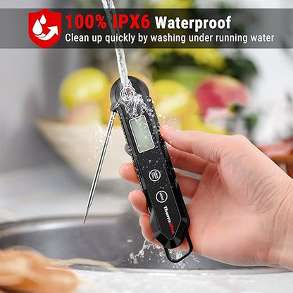 ThermoPro Digital Instant Read Meat Thermometer for Grilling Waterproof Kitchen Food Thermometer with Calibration & Backlight Smoker Oil Fry Candy Thermometer for Commercial Bakeware