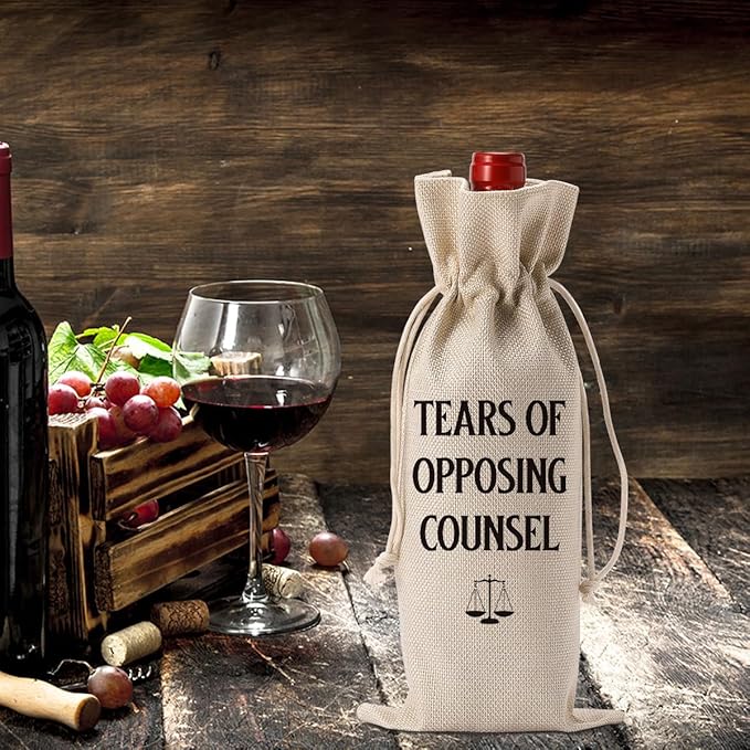 YUANHAO Lawyer Wine Bag Lawyer Gifts for Women Men Lawyer Graduation Gifts Law College Gifts Lawyer Appreciation Gifts Thank You Gifts Tears of Opposing Counsel Wine Bag