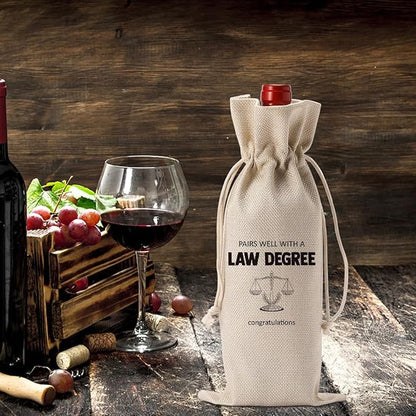 YUANHAO Law Degree Wine Bag Lawyer Graduation Gifts for Women Men Pairs Well with a Law Degree Wine Bag Law Graduation Gifts Law College Gifts for Her Him