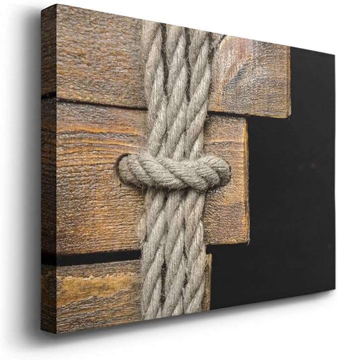 Renditions Gallery Canvas Nautical Wall Art Home Paintings & Prints Scary Closeup Knot Black & White Horror Modern Canvas Artwork Decorations for Bedroom Office Kitchen - 8"x12" LT33