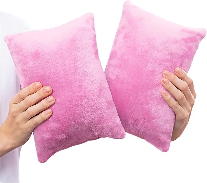 2 Pack Small Pillow, Memory Foam Mini Pillow 11 X 7 Inches for Travel, Sleeping, Nap and Neck, Knee, Lumbar Support, Tiny Pillow Cushion for Pet, Dogs (Purple)