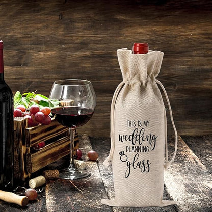 YUANHAO Wedding Wine Bag, Bride to Be Gift, Engagement Wine Bag, Engagement Gifts for Couples Women Men, This is My Wedding Planning Glass Wine Bag