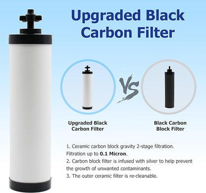 【Upgraded】Renami Ceramic Filter Silver Infused Replacement for BB9-2® Black Activated Carbon Filters, Compatible with Berkey® Travel, Large, Royal, Crown Series, Repeatable Cleaning Filters, Pack of 4