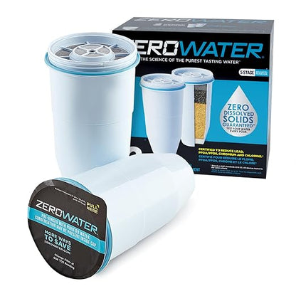 ZeroWater 22 Cup Ready-Read 5-Stage Water Filter Dispenser (Model 12345) + ZeroWater Official Replacement Filter - 5-Stage Filter Replacement