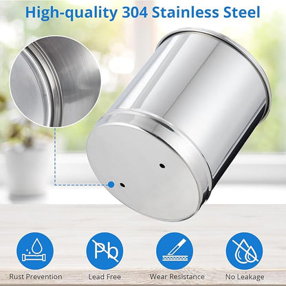 Stainless Steel Gravity Fed Water Filter System, 2.25G Capacity, Includes 2 Filters and Stand, Ideal for Home, Camping, RV, Fishing, Reduces 99% Chlorine