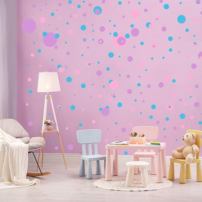 Zonon 264 Pieces Polka Dots Sticker Circle Wall Decal for Bedroom, Playroom Decor Removable Vinyl Stickers Dots Wall Decals