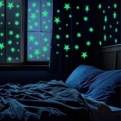 174PCS Ceiling Stars Glow in the Dark, Wall Decals Decor Ceiling Stars Glow in the Dark Self-Adhesive Luminous Star Sticker Wall Stickers for Kids Bedding Room or Party Birthday Gift(173 Stars/1 Moon)