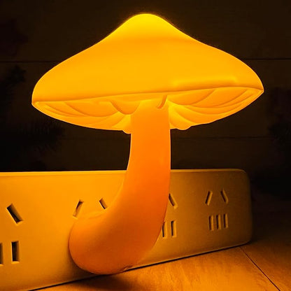 ZEZHOU Sensor LED Mushroom Night Light - Plug-in Wall Dream Bed Room Nightlight for Adults Kids Cute Mushroom Lamp Cottagecore Decor for Bedroom, Bathroom, Stairs, Hallway Corridor, Warm Yellow