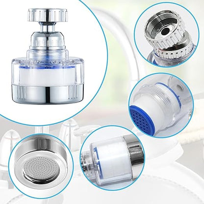 PCTC 2PCS Bathroom Sink Filter, Bathroom Faucet Filter, 360 Degree Rotating Faucet Filter Purifier Kitchen Faucet, Fluorine, Heavy Metals and Hard Water from Home Kitchens and bathrooms(Short Model)