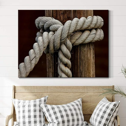 Renditions Gallery Canvas Nautical Wall Art Home Paintings & Prints Rope Closeup Knot Modern Vibrant Maritime Sailor Canvas Artwork Decorations for Bedroom Office Kitchen - 32"x48" LT33