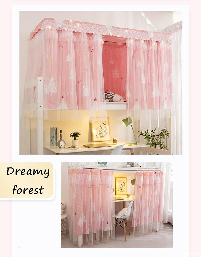 Students Dorm Bunk Bed Curtain Home Privacy Bed Shading Curtain Net Bed Cloth Dustproof Blackout Bed Canopy Bedding Curtain Students Dormitory Tent Lightproof Cloth Bedding Canopy Spread Curtain