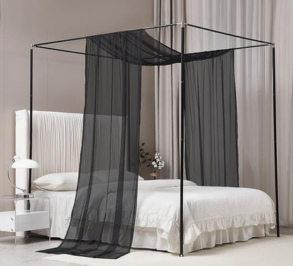 Akiky Bed Canopy Curtains Black Sheer Canopies Bed Drapes Sheer Scarf Valance 1 Canopy Panel Twin Size Bed Scarf Valance Home décor