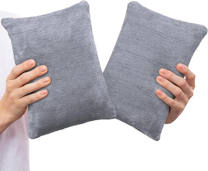 2 Pack Small Pillow, Cooling Memory Foam Mini Pillow 11 X 7 Inches for Sleeping, Travel, Neck, Knee Support, Tiny Pillow Cushion for Pet, Dogs (Grey)