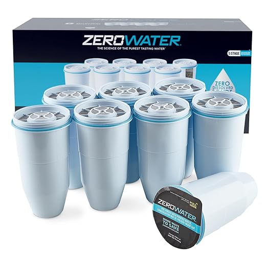 ZeroWater 52-Cup Ready-Read 5-Stage Water Filter Dispenser & Official Replacement Filter - 5-Stage Filter Replacement 0 TDS for Improved Tap Water Taste - System IAPMO