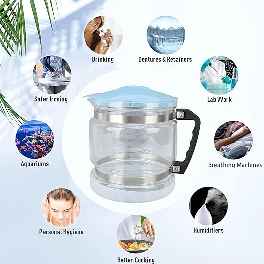 4L Distiller Water Container for Home Dental Beauty, 1 Gallon Multipurpose Glass Collection Bottle Distiller Water Distiller, Replacement Glass jar for Home Beauty Countertop