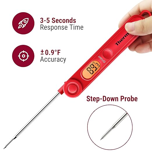 ThermoPro TP-03B Digital Meat Thermometer for Cooking Kitchen Food Candy Instant Read Thermometer with Backlight and Magnet for Oil Deep Fry BBQ Grill Smoker Thermometer