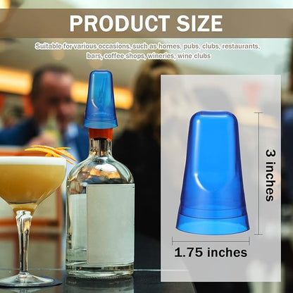 Chengu 100 Pieces Pour Spout Covers Translucent Liquor Pourer Covers Universal Bottle Pour Dispenser Liquor Bottle Covers Liquor Bottle Covers Bottle Cover Dust for Home Kitchen Supplies (Blue)