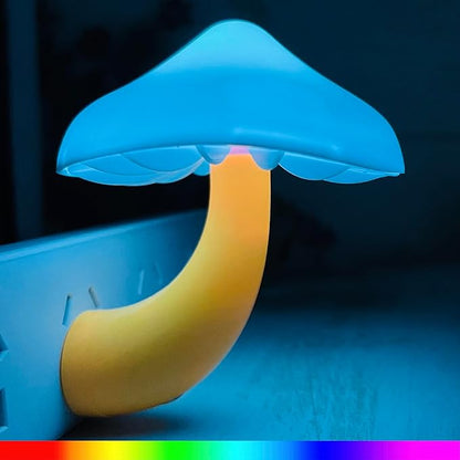 ZEZHOU Sensor LED Mushroom Night Light - Plug in Wall Mushroom Light Magic 7 Color Changing, Mini Dream Bed Colourful Nightlight for Kids Adults Pet for Bedroom, Bathroom, Stairs, Cute Lamp Gift Ideas