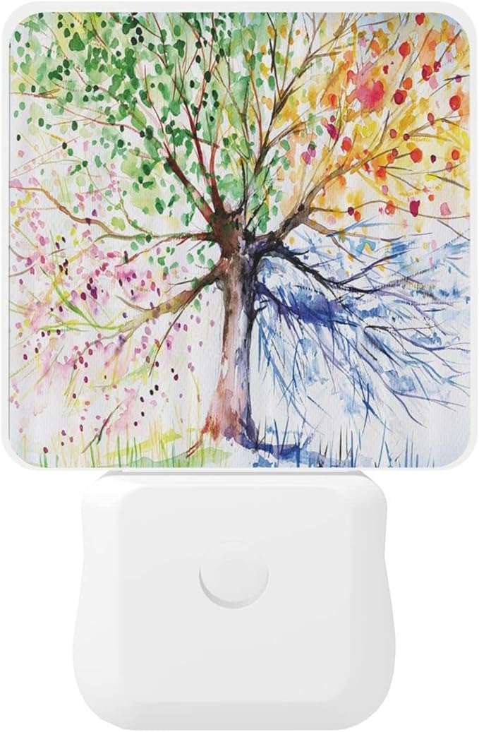 Vintage Tree Night Light for Kids Plug into Wall Led Nightlight with Dusk to Dawn Sensor Compact Lamp Bedroom Bathroom Nursery Hallway Stairs Kitchen Home Decor