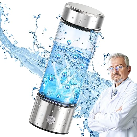 2024 New Hydrogen Water Bottle, 3 in 1 Hydrohealth Hydrogen Water Generator with SPE Pem Technology 3 Minutes Up to 2500 PPB Water Ionizer for Home, Office, Daily Drinking (Silver)