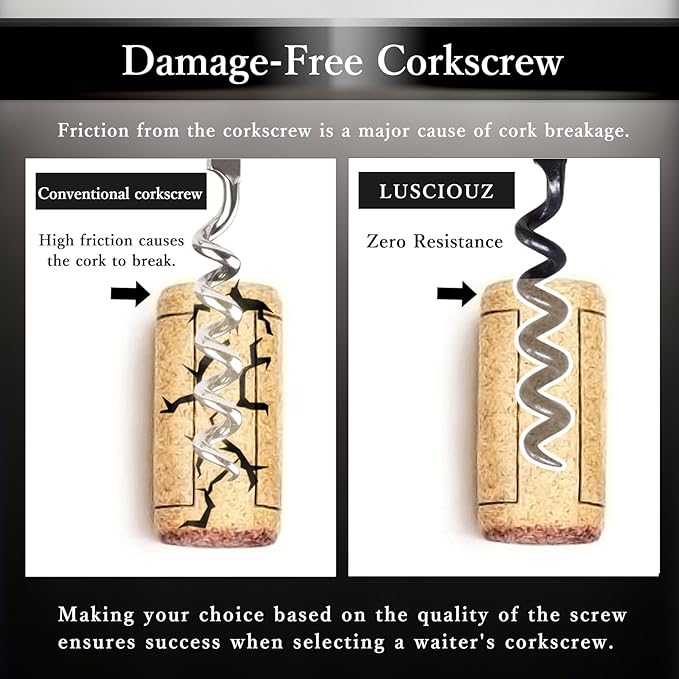 Zero Resistance Corkscrew Silent Wine Bottle Opener Waiters Corkscrew Wine Key Made in Japan