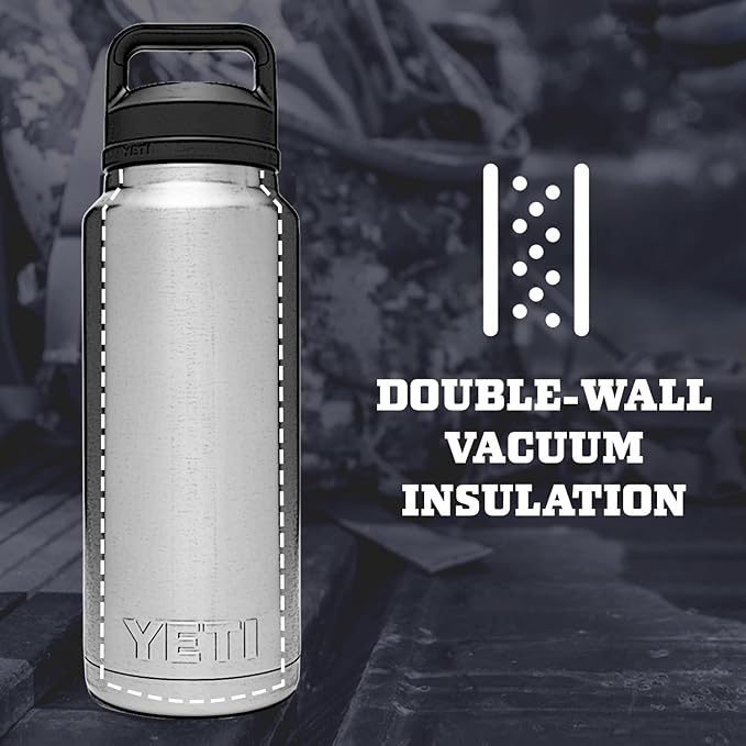 YETI Rambler 46 oz Bottle, Vacuum Insulated, Stainless Steel with Chug Cap, Navy