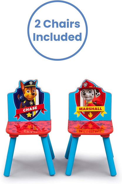 Delta Children Kids Table and Chair Set With Storage (2 Chairs Included) - Ideal for Arts & Crafts, Snack Time, Homeschooling, Homework & More, Nick Jr. PAW Patrol