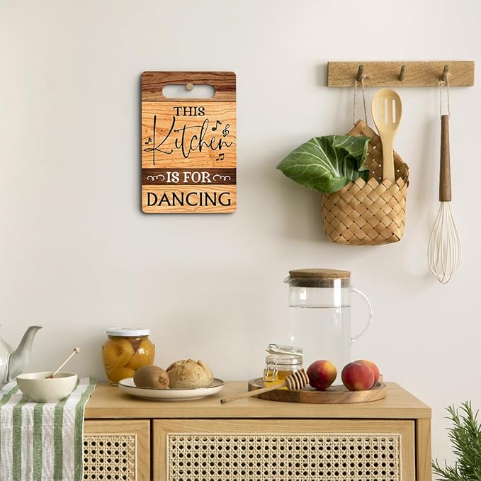 This Kitchen Is for Dancing Cutting Board Gifts, Wood Cutting Boards for Kitchen, House Warming Gifts New Home, Kitchen Wall Art, Christmas Birthday Gifts for Women Mom Grandma 8 x 12 Inch