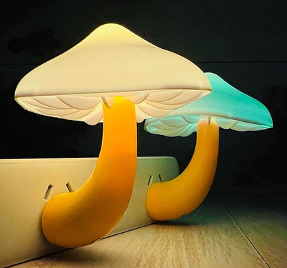 ZEZHOU Sensor LED Night Light - Plug in Wall Mushroom Nightlight, Energy Saving Lamp Cute Mushroom Night Lights for Adults Kids Bedroom, Bathroom, Toilet, Stairs, Kitchen, Hallway Corridor, Warm White